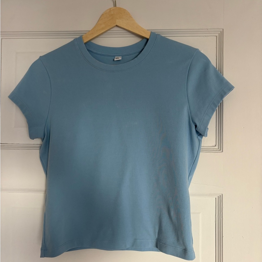 Uniqlo Light Blue Women's Short Sleeve Tee